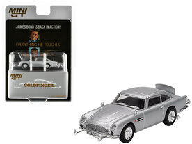 Mini GT 1:64 Aston Martin DB5 - 007 James Bond "Goldfinger" English Blister Packaging, silver 1965