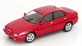 Mitica 1:18 Alfa Romeo 166 3.0 V6 1998 rood met zwart interieur