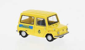 BoS Models 1:87 Daf Kalmar ( Tj&ouml;rven ) Zweedse Post geel 1971. Binnenkort leverbaar