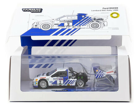 Tarmac 1:64 Ford RS200 No 2 Stig Blomqvist - Bruno Berglund &quot;Lombard RAC Rally&quot; (1986) &quot;Hobby64+&quot;