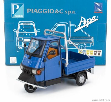 NewRay 1:18 Piaggio Ape 50 Cross Country 1994 blauw zwart, driewielen