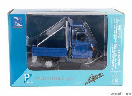 NewRay 1:18 Piaggio Ape 50 Cross Country 1994 blauw zwart, driewielen