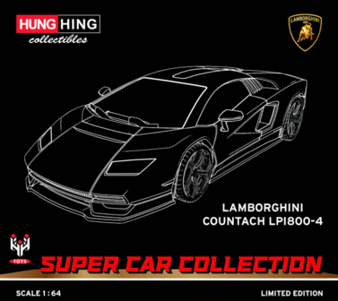 Hung Hing Collectible 1:64  Lamborghini Countach LPI 800-4 - Super Car Collection  Giallo Countach