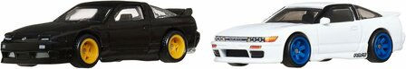 Hotwheels 1:64  Set 2 Nissan -  Nissan 180SX Type X 1996 &amp; Nissan SilEighty. HotWheels Premium Car Culture