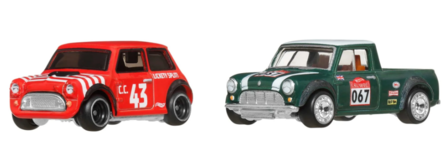 Hotwheels 1:64  Set 2 Mini - Morris Mini no 43 &amp; Austin Mini Pickup 1967. HotWheels Premium Car Culture