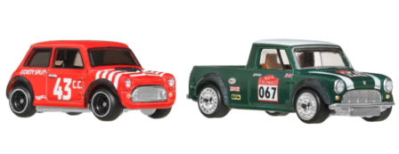 Hotwheels 1:64  Set 2 Mini - Morris Mini no 43 &amp; Austin Mini Pickup 1967. HotWheels Premium Car Culture