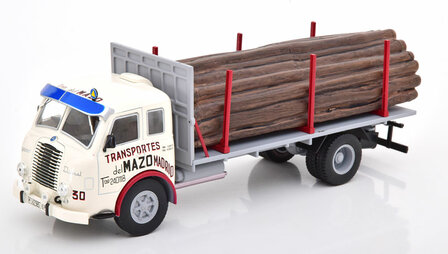 Atlas 1:43 Pegaso II Z-202 Transportes Del Mazo wit in blisterverpakking, boomtransport 