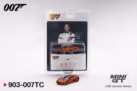 Mini GT 1:64 Jaguar C-X75 Orange Metallic 007 James Bond &quot;Spectre&quot; (2015) Movie - Chinese Blister Packaging!