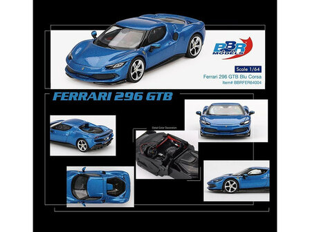 BBR 1:64 Ferrari 296 GTB Blue Corsa 2024