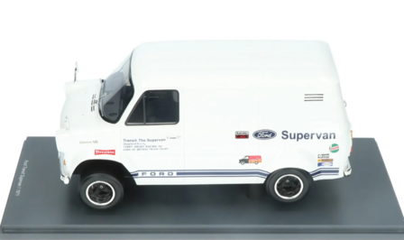 Schuco 1:18 Ford Transit Supervan 1 1971 wit in vitrine - Schuco PRO.R18