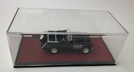 Matrix 1:43 Land Rover 109 Bell Aurens longnose open zwart. Individueel genummerd - Limited 100 pcs