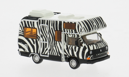 Brekina 1:87 Volkswagen T3 Camper Safari 1983 wit zwart in blisterverpakking