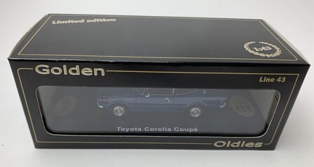 Golden Oldies 1:43 Toyota Corolla Coupe blauw - resin model - Limited 100 pcs