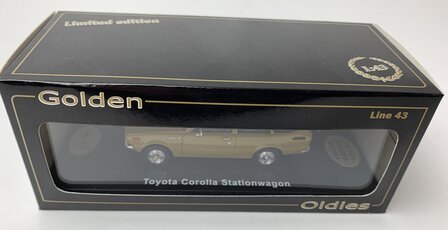 Golden Oldies 1:43 Toyota Corolla Stationwagon geelbruin  - resin model - Limited 100 pcs