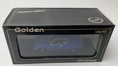 Golden Oldies 1:43 Datsun 120A Coupe blauw resin model - Limite