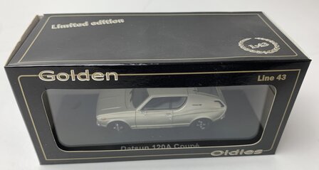 Golden Oldies 1:43 Datsun 120A Coupe zilver resin model - Limite