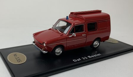 Golden Oldies 1:43 Daf 33 besteld Brandweer met ladder rood - resin model - Limited 150 pcs