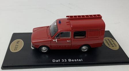 Golden Oldies 1:43 Daf 33 besteld Brandweer met ladder rood - resin model - Limited 150 pcs