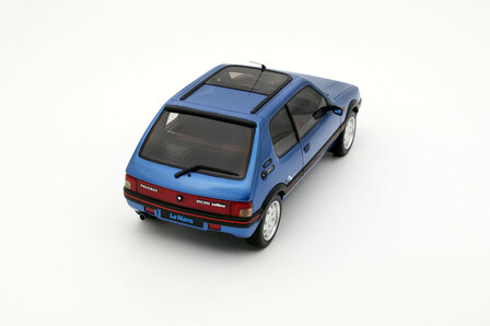 Otto Mobile 1:18 Peugeot 205 1.9 GTI Le Mans Miami Blue 1991. Levering 09-2025