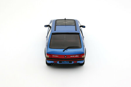 Otto Mobile 1:18 Peugeot 205 1.9 GTI Le Mans Miami Blue 1991. Levering 09-2025