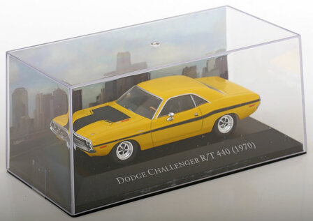 Atlas 1:43 Dodge Challenger R/T 440 1970 geel zwart