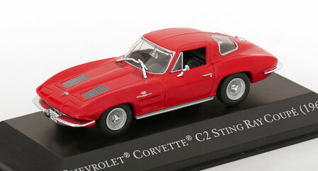 Atlas 1:43 Chevrolet Corvette C2 Stingray Coupe 1963 rood