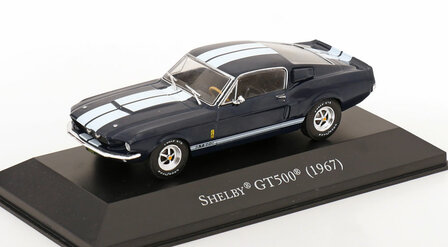 Atlas 1:43 Ford Shelby Mustang GT500 1967 donkerblauw wit