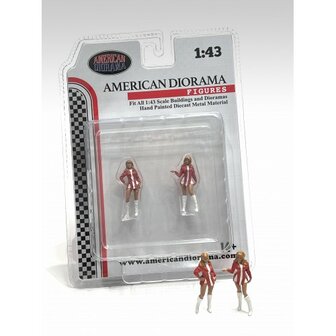 American Diorama 1:43 Race Day Metal Figure set no 6 - set 2 figuren, excl. auto