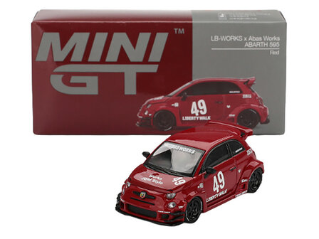 Mini GT 1:64 Fiat Abarth 959 LB-Works X Abas Works, red 2024 LHD