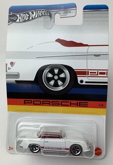 Hotwheels 1:64 Porsche 356 Speedster wit rood  - Porsche Series 1/6 