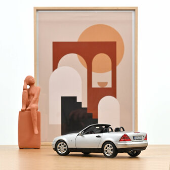 Norev 1:18 Mercedes Benz SLK 1996 Brillant Silver 2024. Levering 09-2025