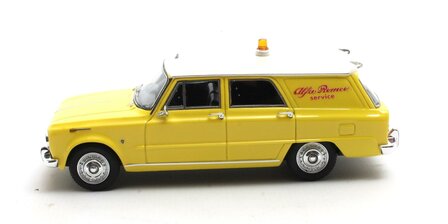 Matrix 1:43 Alfa Romeo Giulia 105 Promiscus by Colli Alfa Romeo Service geel &#039;62-&#039;72. Verwacht eind 09-2025