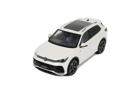 Otto Mobile 1:18 Volkswagen Tiguan E TSI R-Line Oryx white Pearl L0K1 2024. Levering 01-2026
