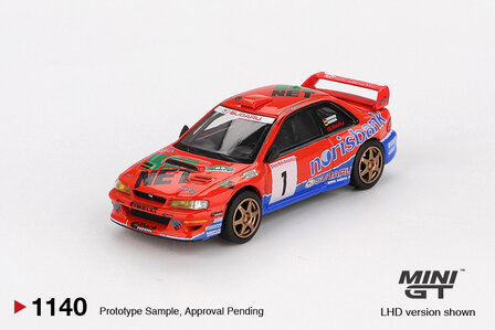 Mini GT 1:64 Subaru Impreza WRC97, No 1 DRM Champion 1999. Verwacht 03-2026