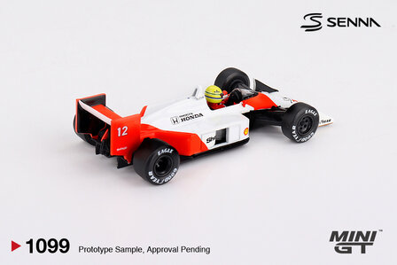Mini GT 1:64 McLaren MP4/4, No 12 Ayrton Senna 1988 Japanese Grand Prix Winner. Verwacht 02-2026