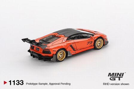 Mini GT 1:64 Lamborghini Aventador, LB - WORKS, Limited Edition Orange MDX 2025 RHD. Verwacht 02-2025