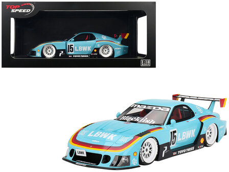Top Speed 1:18 Mazda RX-7 LB-Super Silhouette, No 15 James Pearman Liberty Walk Europe 2024, Resin