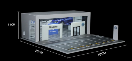 Black Box Diorama 1:64 Diorama Volkswagen Showroom met licht