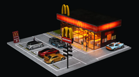 Black Box 1:64 Diorama 1:64 Diorama Mcdonalds parking lot with led