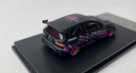 My Model Collect 1:64 Honda Civic EG6 &quot;Monster&quot; black/pink