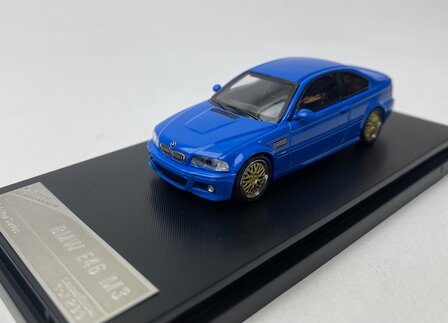 Stance Hunter 1:64 BMW  E46, blue with BBS rim blauw