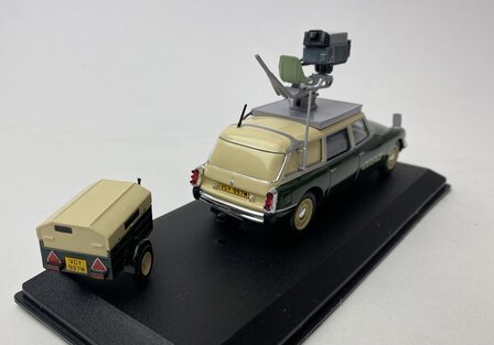 Atlas 1:43 Citroen DS Break  &quot;BBC tv &quot;1971 mert aanhanger groen/ beige met boekje.