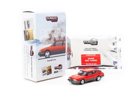 Tarmac 1:64 Saab 900 Turbo Red with Tarmac Cards - GLOBAL64