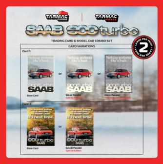 Tarmac 1:64 Saab 900 Turbo Red with Tarmac Cards - GLOBAL64