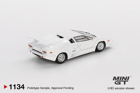 Mini GT 1:64 Lamborghini Countach 25th Anniversary White LHD. Verwacht 02-2026