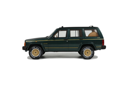 Otto Mobile 1:18 Jeep Cherokee XJ Limited Hunter Green 1995. Levering 12-2025 - uitverkocht in pre-order