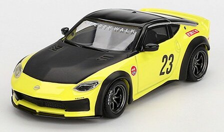 Mini GT 1:64 Nissan Z LB - Nation Works mo 23 Ikazuchi 2024 geel LHD