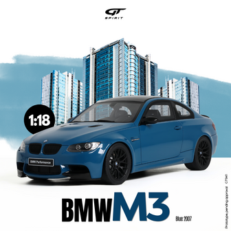 GT Spirit 1:18 BMW M3 E92 2007 blauw. Levering 04-2026
