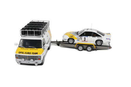 Otto Mobile 1:18 Set Opel Manta Gr.B and a Chevrolet G30 Van met trailer - Rallye Pack Opel Tour de Corse 1984
