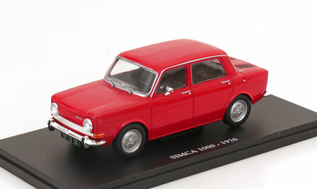 Atlas 1:24 Simca 1000 rood - Acryl kap is aanwezig, maar kan beschadig zijn,